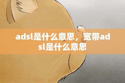 adsl是什么意思，宽带adsl是什么意思