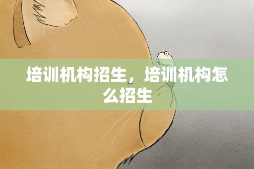 培训机构招生，培训机构怎么招生