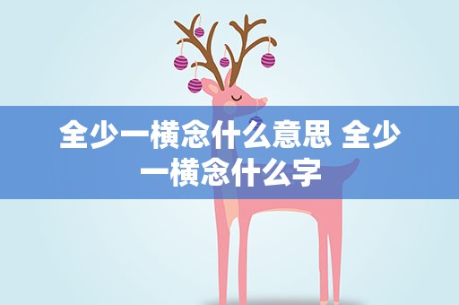 全少一横念什么意思 全少一横念什么字