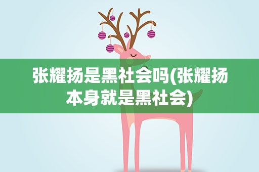 张耀扬是黑社会吗(张耀扬本身就是黑社会)