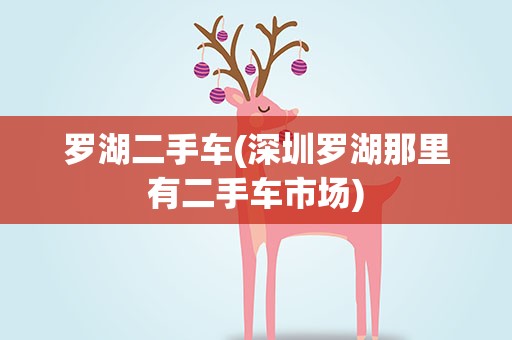 罗湖二手车(深圳罗湖那里有二手车市场)