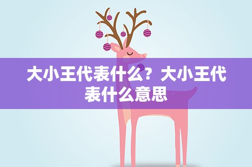 大小王代表什么？大小王代表什么意思