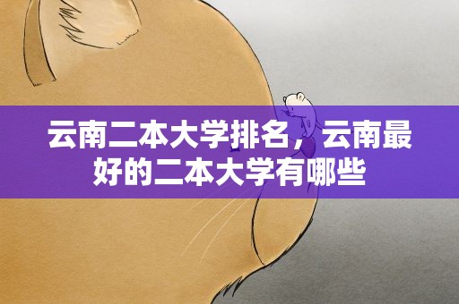 云南二本大学排名，云南最好的二本大学有哪些