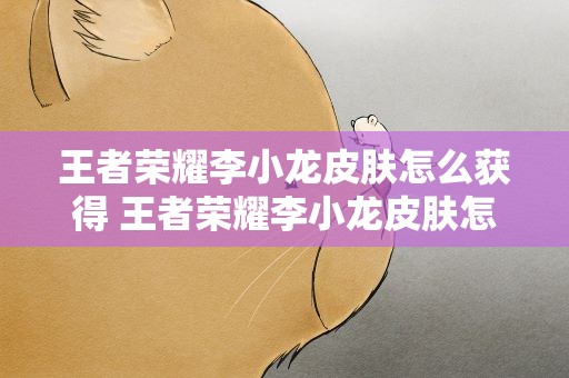王者荣耀李小龙皮肤怎么获得 王者荣耀李小龙皮肤怎样获得