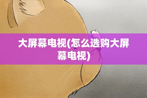 大屏幕电视(怎么选购大屏幕电视)