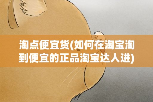 淘点便宜货(如何在淘宝淘到便宜的正品淘宝达人进)