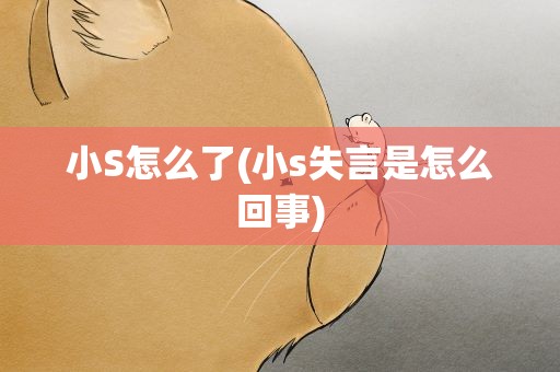 小S怎么了(小s失言是怎么回事)