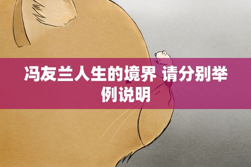 冯友兰人生的境界 请分别举例说明