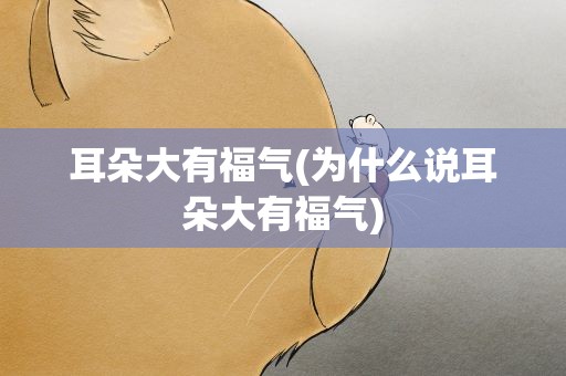耳朵大有福气(为什么说耳朵大有福气)
