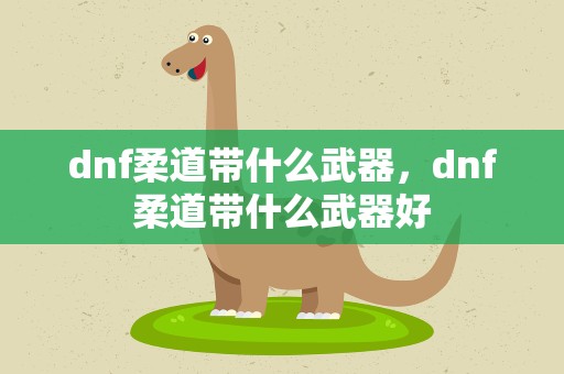 dnf柔道带什么武器，dnf柔道带什么武器好