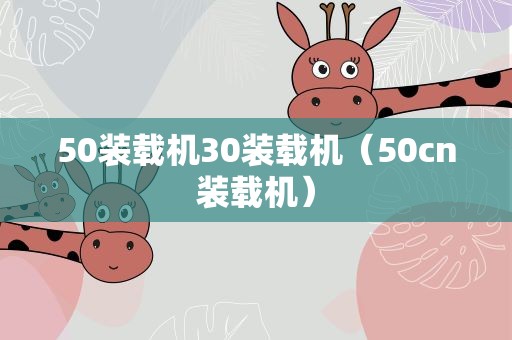 50装载机30装载机（50cn装载机）