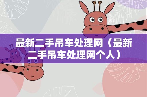 最新二手吊车处理网（最新二手吊车处理网个人）
