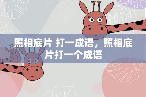 照相底片 打一成语，照相底片打一个成语