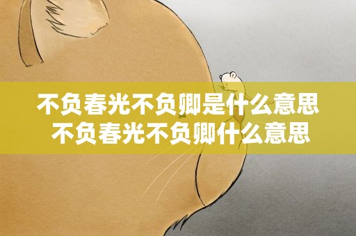 不负春光不负卿是什么意思 不负春光不负卿什么意思