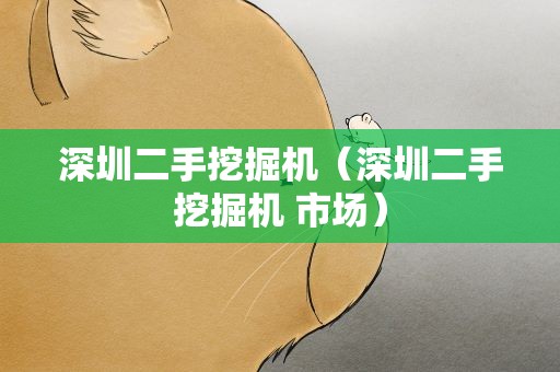 深圳二手挖掘机（深圳二手挖掘机 市场）