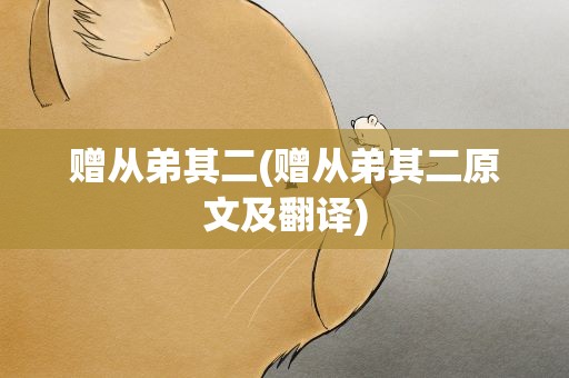赠从弟其二(赠从弟其二原文及翻译)