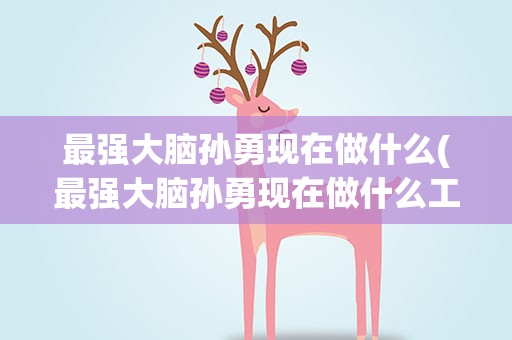 最强大脑孙勇现在做什么(最强大脑孙勇现在做什么工作)