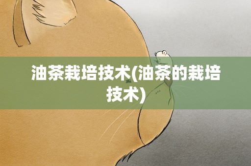 油茶栽培技术(油茶的栽培技术)