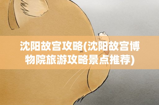 沈阳故宫攻略(沈阳故宫博物院旅游攻略景点推荐)