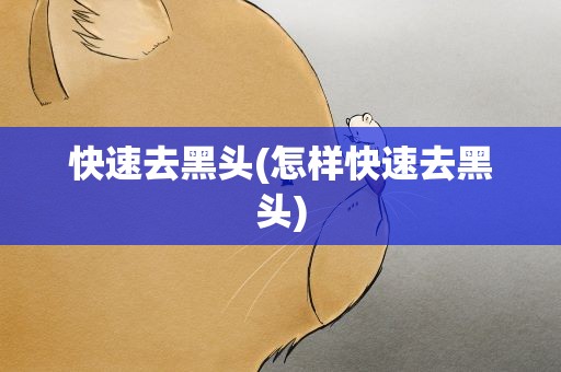 快速去黑头(怎样快速去黑头)