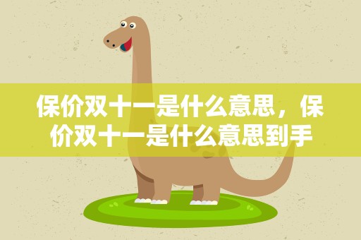 保价双十一是什么意思，保价双十一是什么意思到手