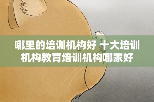 哪里的培训机构好 十大培训机构教育培训机构哪家好