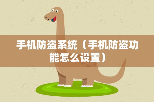 手机防盗系统（手机防盗功能怎么设置）