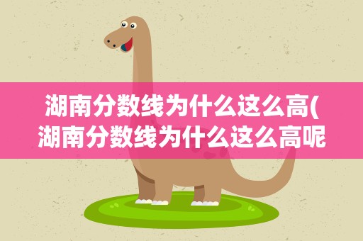 湖南分数线为什么这么高(湖南分数线为什么这么高呢)