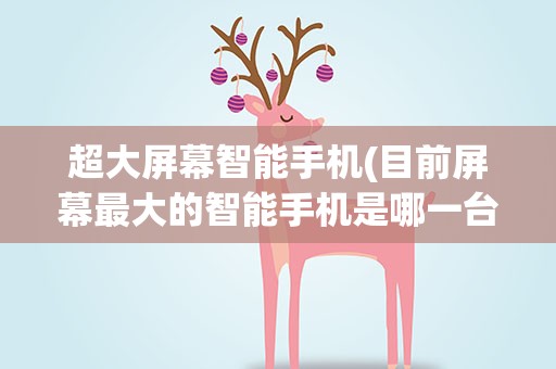 超大屏幕智能手机(目前屏幕最大的智能手机是哪一台)