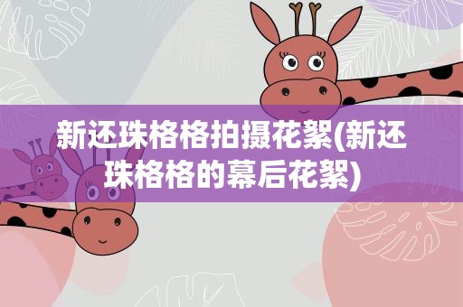 新还珠格格拍摄花絮(新还珠格格的幕后花絮)