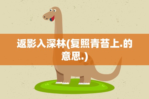返影入深林(复照青苔上.的意思.)