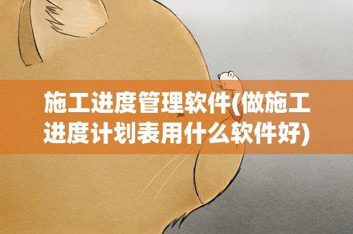 施工进度管理软件(做施工进度计划表用什么软件好)