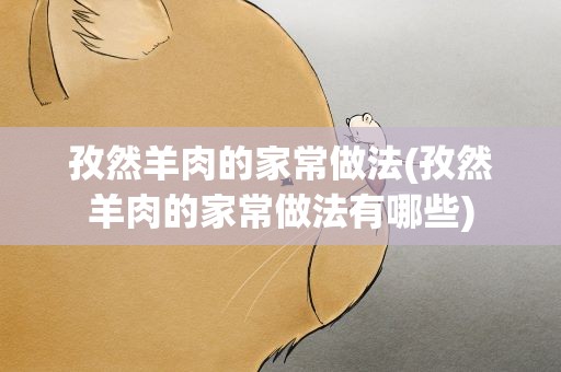 孜然羊肉的家常做法(孜然羊肉的家常做法有哪些)