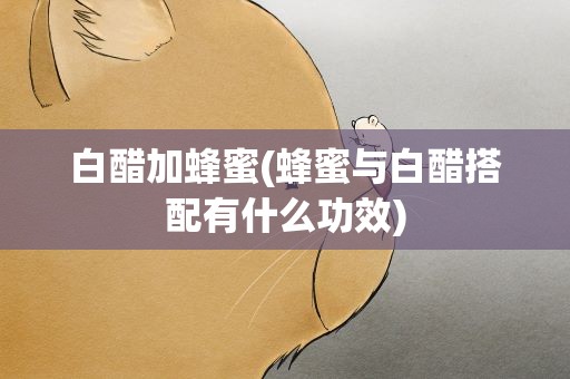 白醋加蜂蜜(蜂蜜与白醋搭配有什么功效)