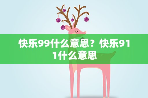 快乐99什么意思？快乐911什么意思
