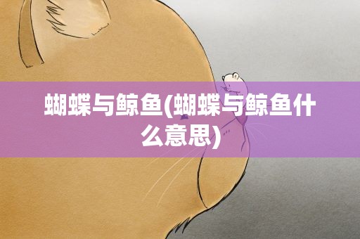 蝴蝶与鲸鱼(蝴蝶与鲸鱼什么意思)
