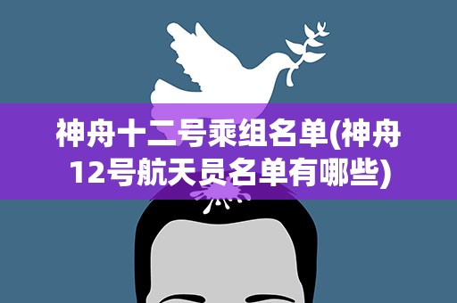 神舟十二号乘组名单(神舟12号航天员名单有哪些)