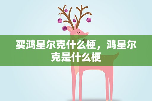 买鸿星尔克什么梗，鸿星尔克是什么梗