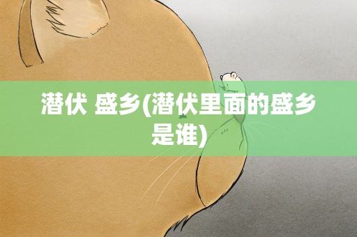 潜伏 盛乡(潜伏里面的盛乡是谁)