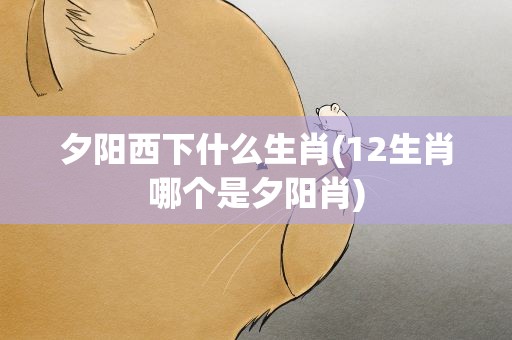 夕阳西下什么生肖(12生肖哪个是夕阳肖)