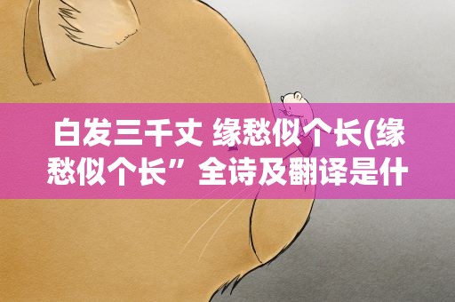 白发三千丈 缘愁似个长(缘愁似个长”全诗及翻译是什么)
