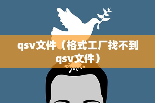 qsv文件（格式工厂找不到qsv文件）