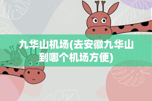 九华山机场(去安徽九华山到哪个机场方便)
