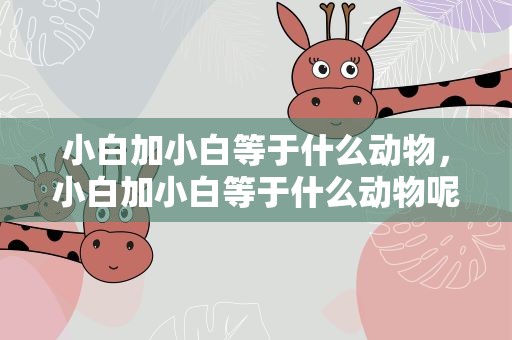小白加小白等于什么动物，小白加小白等于什么动物呢