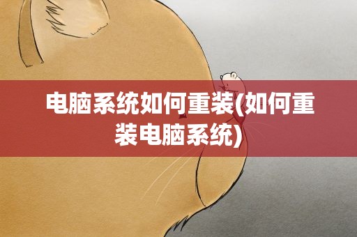 电脑系统如何重装(如何重装电脑系统)