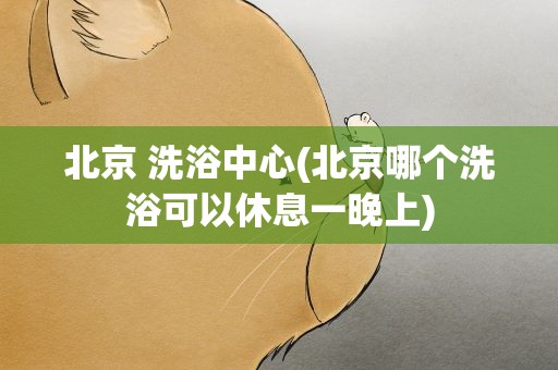 北京 洗浴中心(北京哪个洗浴可以休息一晚上)