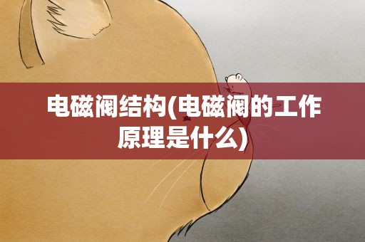 电磁阀结构(电磁阀的工作原理是什么)