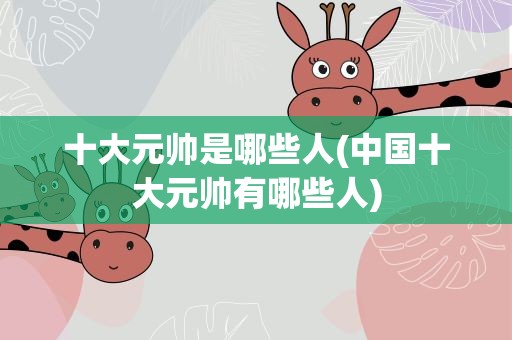 十大元帅是哪些人(中国十大元帅有哪些人)