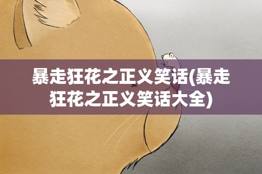 暴走狂花之正义笑话(暴走狂花之正义笑话大全)