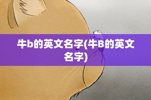 牛b的英文名字(牛B的英文名字)
